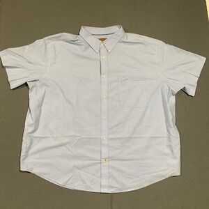 The Foundry Supply Co Mens Short Sleeve Button Down Shirt‎ Light Blue 4XL Work